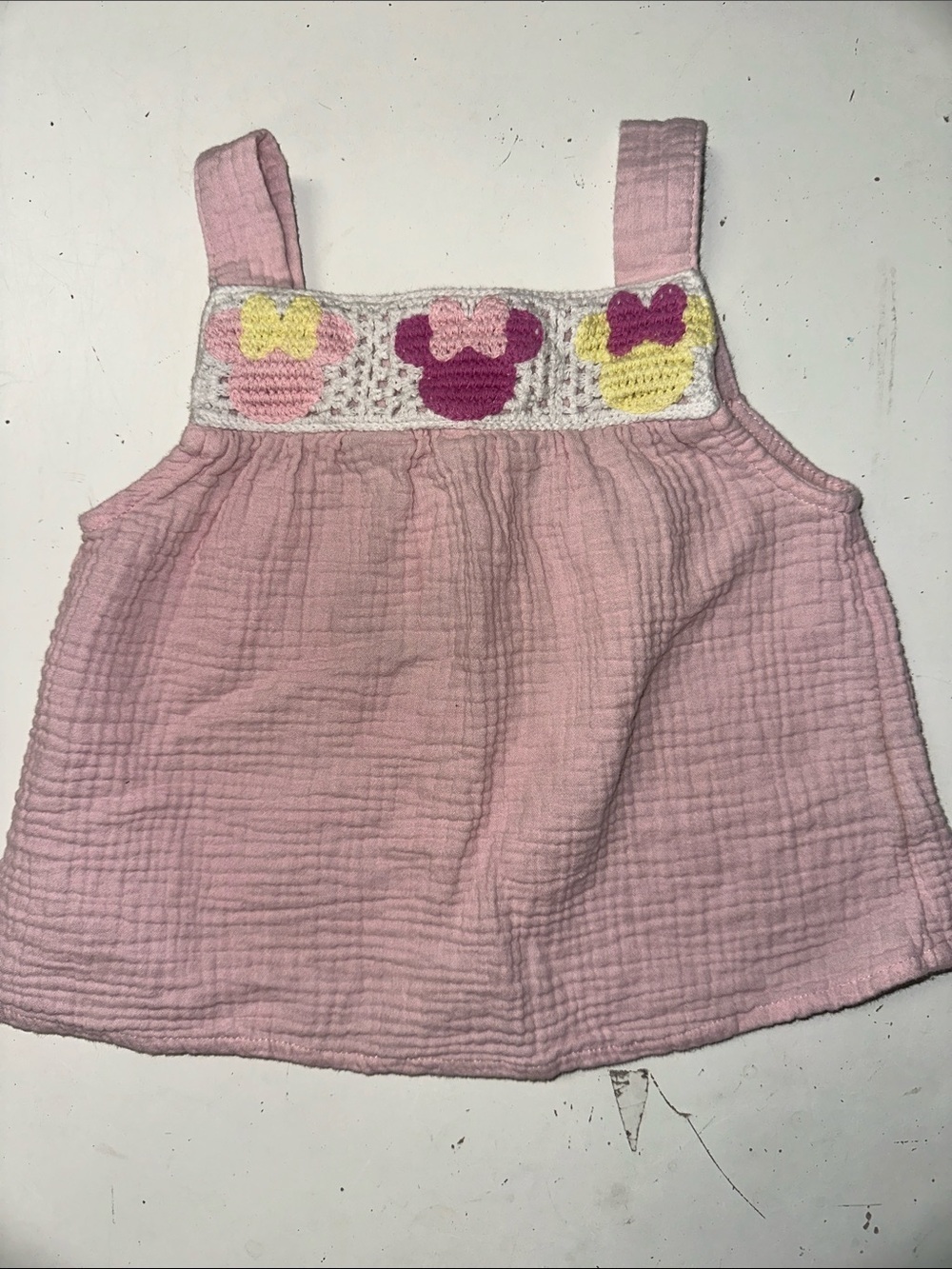 Disney Minnie Mouse Crochet Muslin Tank Top Disneyland World 3